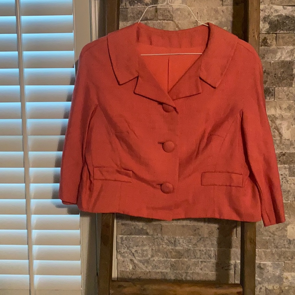 Peach blazer with 3/4 sleeve, size medium